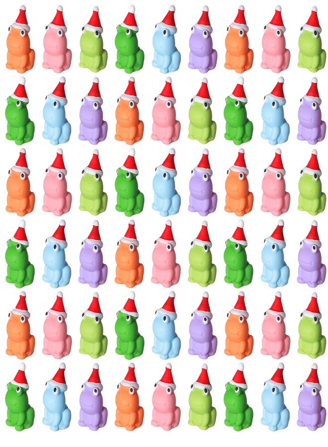 Sonwyoung 58 Pcs Christmas Mini Resin Frogs Miniature Figurines Tiny Resin Frogs for Crafts Fairy House Garden Potted Plants Decor Christmas Gifts Home Party Decor(Multicolor) - Image 1